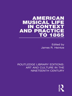 cover image of American Musical Life in Context and Practice to 1865